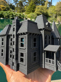 Opening Miniature #38 Gray Galaxy Black HO-Scale Neibolt House IT Victorian Mansion Built Assembled with Hinge
