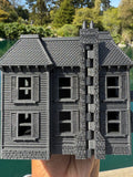 Opening Miniature #38 Gray Galaxy Black HO-Scale Neibolt House IT Victorian Mansion Built Assembled with Hinge