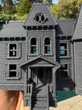 Opening Miniature #38 Gray Galaxy Black HO-Scale Neibolt House IT Victorian Mansion Built Assembled with Hinge
