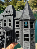 Opening Miniature #38 Gray Galaxy Black HO-Scale Neibolt House IT Victorian Mansion Built Assembled with Hinge