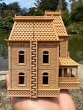 LARGE Miniature Victorian Collection #40 - Opening Brown Psycho Bates Motel House 1/43 O-Scale w/Hinge