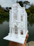 Miniature HO-Scale Victorian World Main Street Confectionery 2 Shop Assembled White 1:87 by Gold Rush Bay