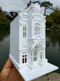 Miniature HO-Scale Victorian World Main Street Confectionery 2 Shop Assembled White 1:87 by Gold Rush Bay