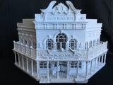 Miniature Old West #1 Saloon/Hotel Built Ready HO Scale Interiors Included White