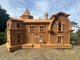 Miniature #37 HO-Scale Munster Family Mansion Brown Mockingbird Victorian House Built