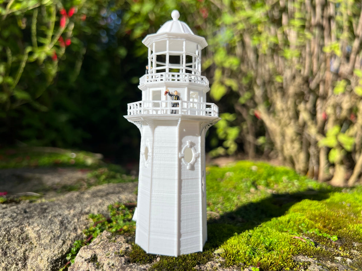 N Scale Miniature Victorian Lighthouse Tower 1:160 White – Gold Rush Bay