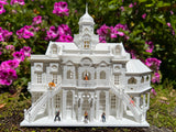Miniature HO-Scale Port Royal Estate of New Orleans Assembled w/ Interiors by Gold Rush Bay 1:87