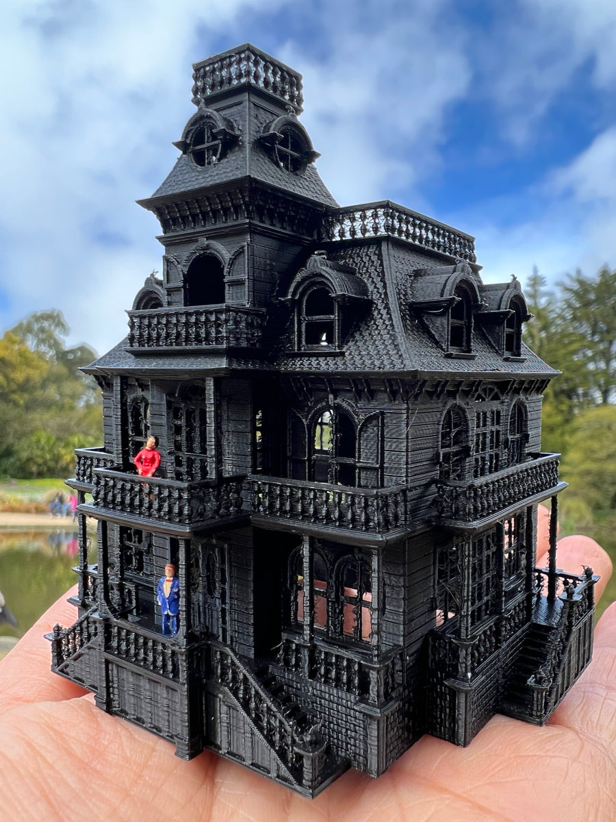 Miniature N-Scale Victorian #4 Black Haunted Mansion Assembled