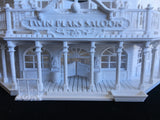 Miniature Old West #1 Saloon/Hotel Built Ready HO Scale Interiors Included White