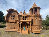 Miniature #37 HO-Scale Munster Family Mansion Brown Mockingbird Victorian House Built