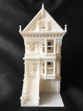 Miniature Painted Lady #2 Victorian White House Train HO Scale Assembled White INCLUDING INTERIORS