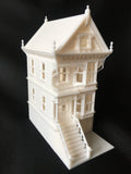 Miniature Painted Lady #2 Victorian White House Train HO Scale Assembled White INCLUDING INTERIORS