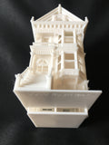 Miniature Painted Lady #2 Victorian White House Train HO Scale Assembled White INCLUDING INTERIORS