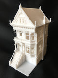 Miniature Painted Lady #3 Victorian White House Train HO Scale Assembled White INCLUDING INTERIORS