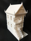 Miniature Painted Lady #3 Victorian White House Train HO Scale Assembled White INCLUDING INTERIORS