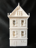 Miniature Painted Lady #3 Victorian White House Train HO Scale Assembled White INCLUDING INTERIORS