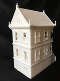 Miniature Painted Lady #3 Victorian White House Train HO Scale Assembled White INCLUDING INTERIORS
