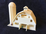 Gold Rush Bay N-Scale Miniature Old West7 Wood Color Barn+Silo 1:160 Assembled INCLUDING INTERIORS