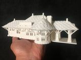 Small Gold Rush Bay N-Scale Sonoma Valley Train Depot White (w/Interiors) 1:160
