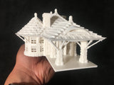 Small Gold Rush Bay N-Scale Sonoma Valley Train Depot White (w/Interiors) 1:160