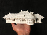 Small Gold Rush Bay N-Scale Sonoma Valley Train Depot White (w/Interiors) 1:160