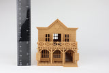Miniature Wood Color Old West #3 Sheriff Jailhouse HO Train Scale with Interiors Assembled Built Ready