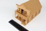 Miniature Wood Color Old West #3 Sheriff Jailhouse HO Train Scale with Interiors Assembled Built Ready