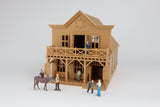 Miniature Wood Color Old West #3 Sheriff Jailhouse HO Train Scale with Interiors Assembled Built Ready
