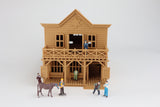 Miniature Wood Color Old West #3 Sheriff Jailhouse HO Train Scale with Interiors Assembled Built Ready