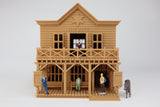 Miniature Wood Color Old West #3 Sheriff Jailhouse HO Train Scale with Interiors Assembled Built Ready