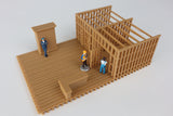 Miniature Wood Color Old West #3 Sheriff Jailhouse HO Train Scale with Interiors Assembled Built Ready
