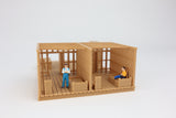 Miniature Wood Color Old West #3 Sheriff Jailhouse HO Train Scale with Interiors Assembled Built Ready