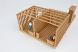 Miniature Wood Color Old West #3 Sheriff Jailhouse HO Train Scale with Interiors Assembled Built Ready