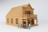 Miniature Wood Color Old West #3 Sheriff Jailhouse HO Train Scale with Interiors Assembled Built Ready