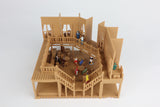 Miniature Old West #1 Saloon/Hotel Built Ready HO Scale Interiors Included Wood Color