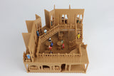 Miniature Old West #1 Saloon/Hotel Built Ready HO Scale Interiors Included Wood Color
