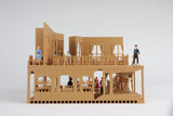 Miniature Old West #1 Saloon/Hotel Built Ready HO Scale Interiors Included Wood Color