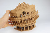 Miniature Old West #1 Saloon/Hotel Built Ready HO Scale Interiors Included Wood Color
