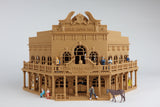 Miniature Old West #1 Saloon/Hotel Built Ready HO Scale Interiors Included Wood Color