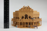 Miniature Old West #1 Saloon/Hotel Built Ready HO Scale Interiors Included Wood Color