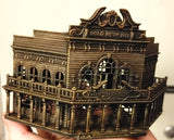 Miniature Old West #1 Saloon/Hotel Built Ready HO Scale Interiors Included White