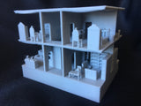 FURNISHED Gray Miniature Haunted Mansion Victorian #4 House 1:87 HO Scale