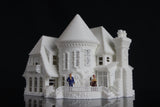 Small Tudor Style "Castle House" White N-Scale 1:160 by Gold Rush Bay INCLUDING INTERIORS