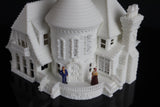 Small Tudor Style "Castle House" White N-Scale 1:160 by Gold Rush Bay INCLUDING INTERIORS