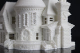 Small Tudor Style "Castle House" White N-Scale 1:160 by Gold Rush Bay INCLUDING INTERIORS