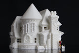 Small Tudor Style "Castle House" White N-Scale 1:160 by Gold Rush Bay INCLUDING INTERIORS