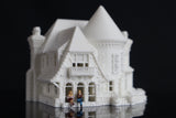 Small Tudor Style "Castle House" White N-Scale 1:160 by Gold Rush Bay INCLUDING INTERIORS