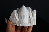 Small Tudor Style "Castle House" White N-Scale 1:160 by Gold Rush Bay INCLUDING INTERIORS