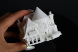 Small Tudor Style "Castle House" White N-Scale 1:160 by Gold Rush Bay INCLUDING INTERIORS