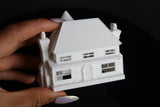 Small Tudor Style "Castle House" White N-Scale 1:160 by Gold Rush Bay INCLUDING INTERIORS
